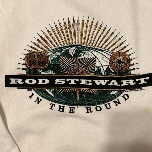 Vintage authentic 1996 Rod Stewart size XL white sweatshirt GVC - Picture 3 of 9